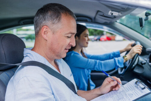 student driver with instructor