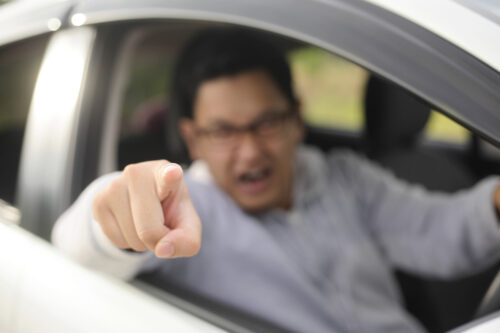 aggressive driver pointing